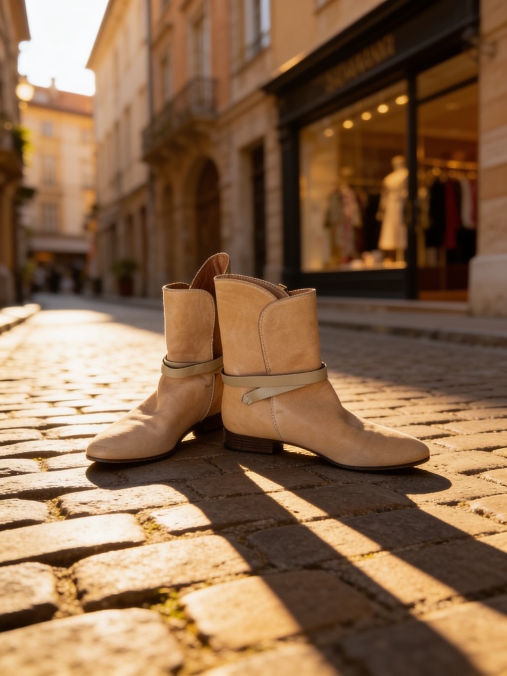 Chloe leather caramel mid calf boot